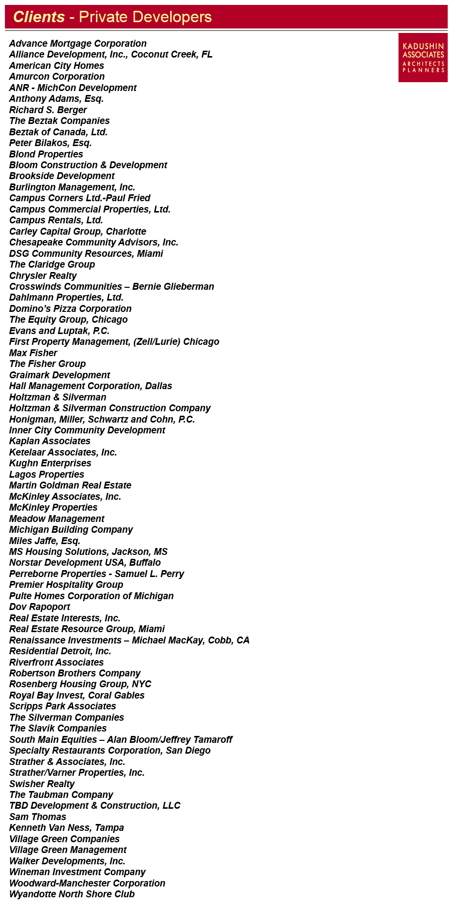 Clients-Private Developers